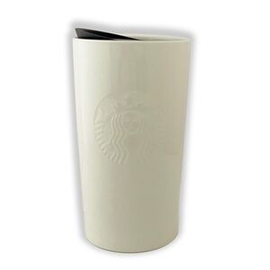 Starbucks 2020 White Ceramic Tumbler Mermaid Emblem 12 oz. with lid NEW